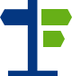 Logo von TensorFlow, grün-blaues Symbol.